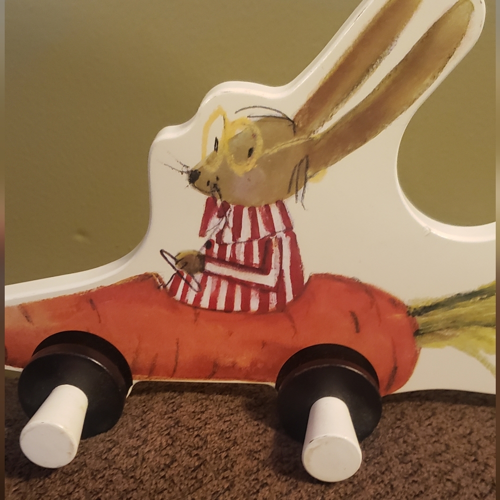 Coat hanger Carrot Car Bunny Rabbit child room small coat towel rack